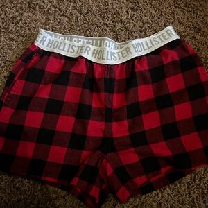 Hollister Red and Black Checkered Sleep Shorts